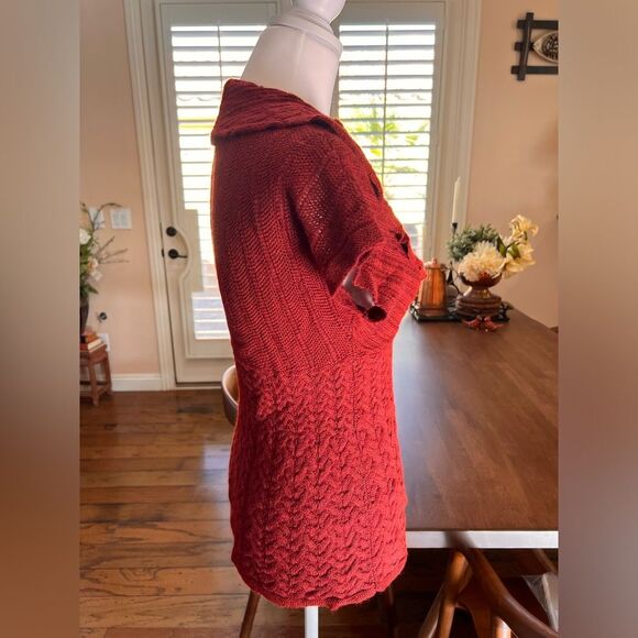 Vintage Oxblood Wool Alpaca Silk Knit Babydoll Sweater Top S Vamp Romantic Y2K - Picture 7 of 12